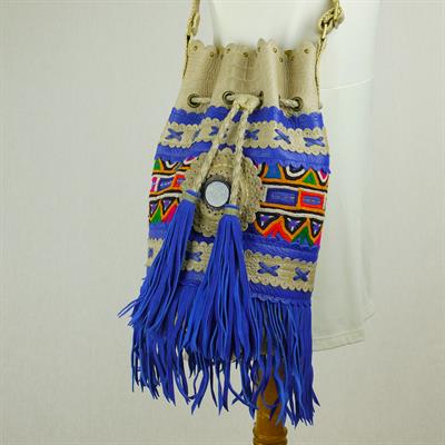 World Family Ibiza Waterfall Tube (Beige/Royal Blue)